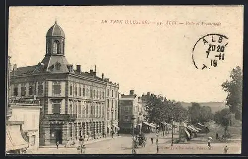 AK Albi, Le Tarn Illustré, Poste et Promenade