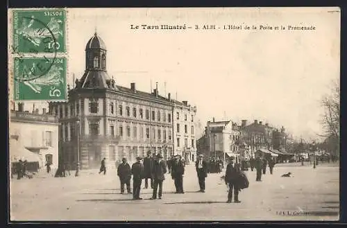 AK Albi, L`hotel de la poste et la promenade