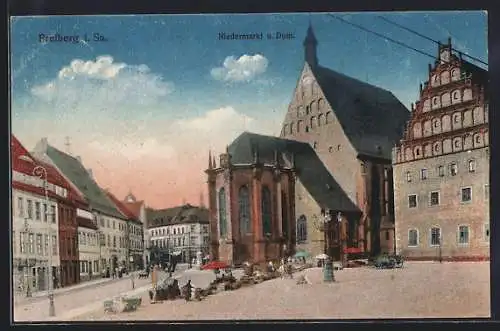 AK Freiberg / Sachsen, Niedermarkt und Dom