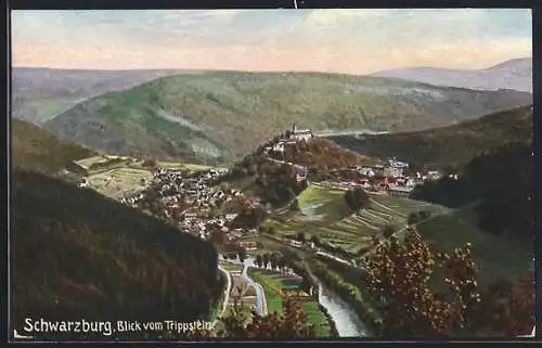 AK Schwarzburg, Panoramablick vom Trippstein