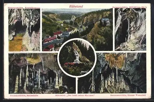 AK Rübeland, Hermannshöhle-Kristallkammer, Baummannshöhle-Säulenhalle, Höhlenbär