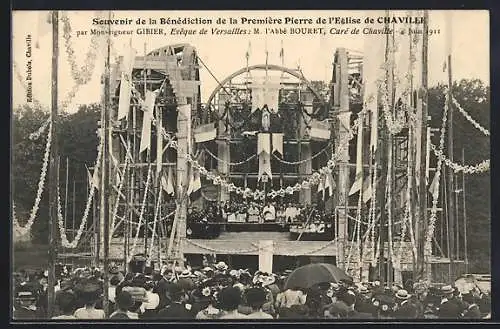 AK Chaville, Souvenir de la Benediction de la Premiere Pierre de l`Eglise de Chaville, par M. Gibier