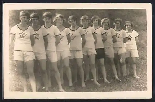 Foto-AK Turnerinnen beim 1. Frauenturn & Sportfest 1924