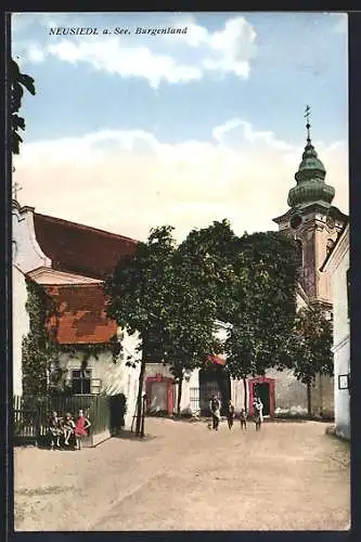 AK Neusiedl a. See, Blick auf die Kirche