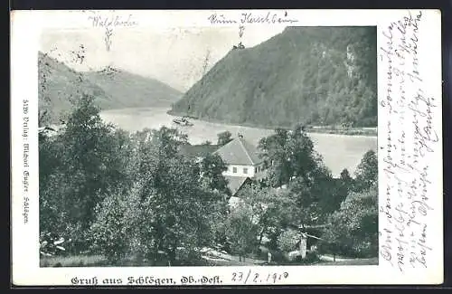 AK Haibach ob der Donau, Schlögen mit der Donau