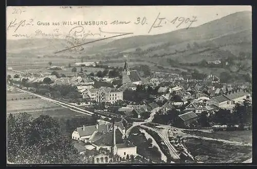 AK Wilhelmsburg, Gesamtansicht mit der Kirche