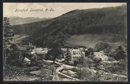 AK Hainfeld Landstal /N.-Oe., Ortsansicht vom Berg aus