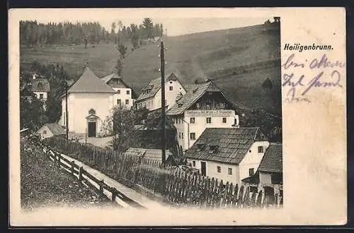 AK Mariazell, Heiligenbrunn mit kleiner Kapelle & Gasthaus