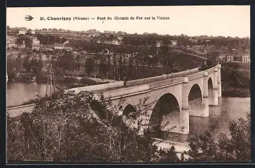 AK Chauvigny, Pont du Chemin de Fer sur la Vienne