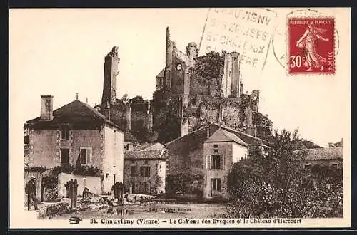 AK Chauvigny, Le Château des Évêques et le Château d`Harcourt