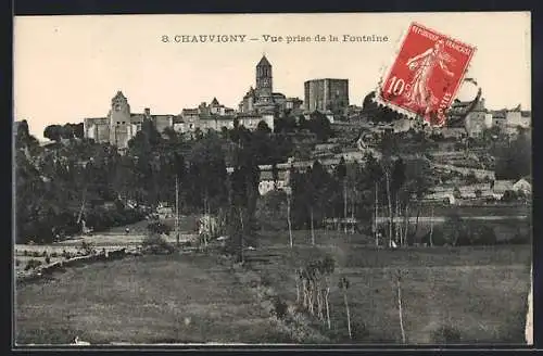 AK Chauvigny, Vue prise de la Fontaine