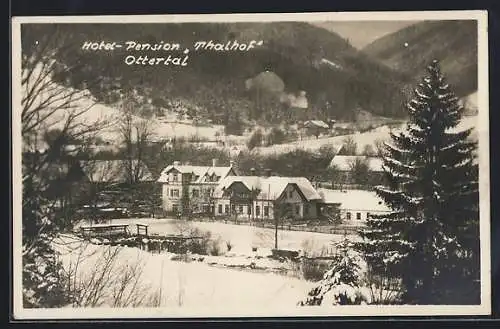 AK Otterthal /N.-Oe., Hotel-Pension Thalhof im Winter