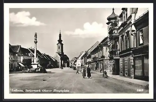 AK Leibnitz /Steiermark, Oberer Hauptplatz mit Kirche