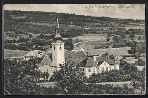 AK Dechantskirchen /Steiermark, Ortspartie mit Kirche