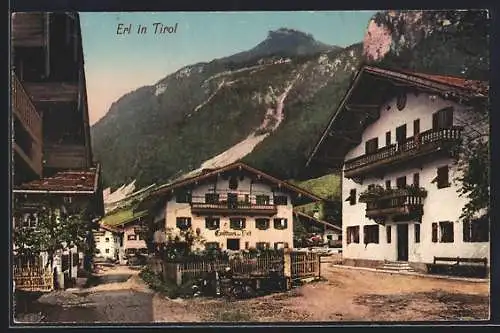 AK Erl in Tirol, Partie am Gasthaus Post