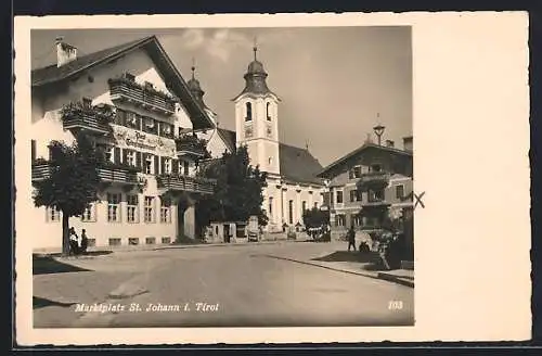 AK St. Johann in Tirol, Die Post am Marktplatz