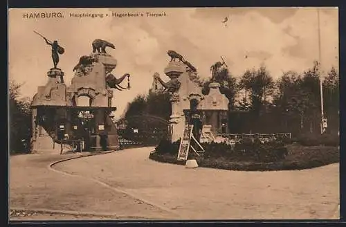 AK Stellingen-Hamburg, Hagenbecks Tierpark, Haupteingang