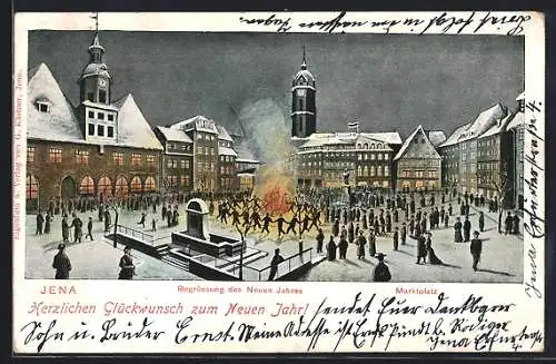 AK Jena, Neujahrsfeuer auf dem Marktplatz