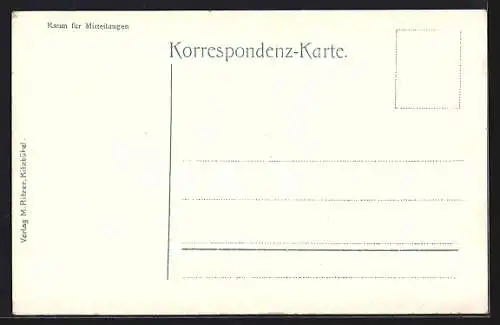 AK Kitzbühel, Ortsansicht gegen das Kaisergebirge gesehen