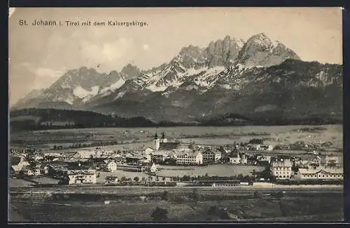 AK St. Johann in Tirol, Blick zur Ortschaft