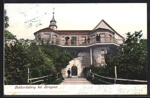 AK Gebhardsberg /Bregenz, Besucher auf Balkon