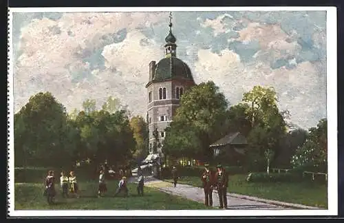 Künstler-AK Graz, Glockenturm am Schlossberg