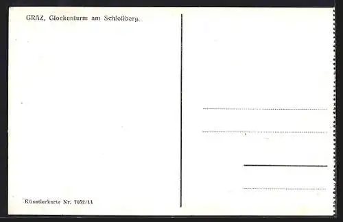 Künstler-AK Graz, Glockenturm am Schlossberg