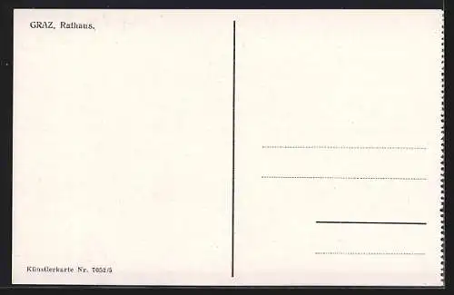 Künstler-AK Graz, Rathaus und Erzherzog Johann-Denkmal