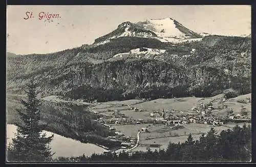 AK St. Gilgen, mit Berg im Hintergrund