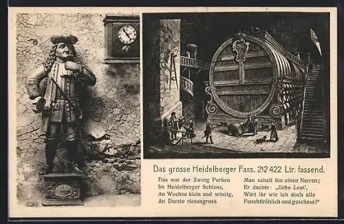 AK Heidelberg, Das grosse Heidelberger Fass, Zwerg Perkeo