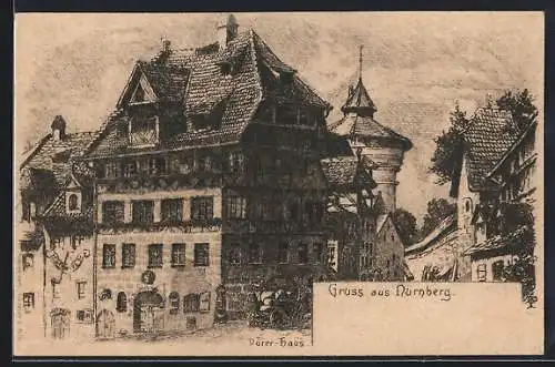 Künstler-AK Nürnberg, das Dürer-Haus