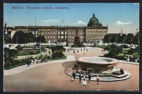 AK Berlin, königliches Schloss und Lustgarten