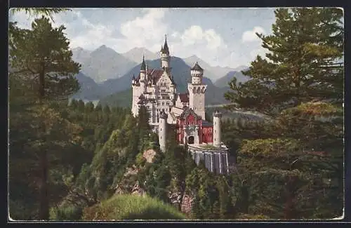 AK Schloss Neuschwanstein mit Bergen