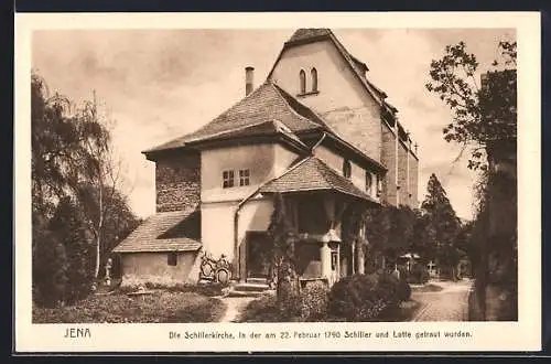 AK Jena, die Schillerkirche, Ort der Trauung von Schiller und seiner Lotte am 22. Februar 1790