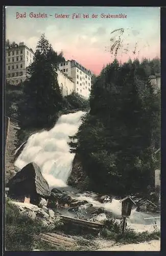 AK Bad Gastein, Unterer Fall bei der Grabenmühle