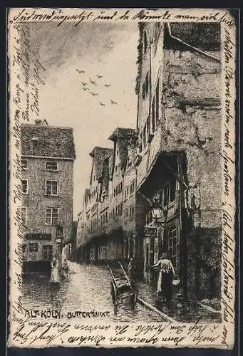 Künstler-AK Köln, Häuser am Buttermarkt