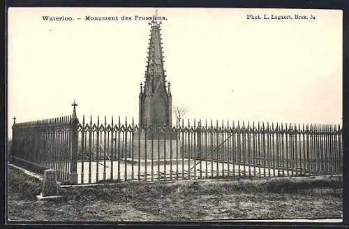 AK Waterloo, Monument des Prussiens