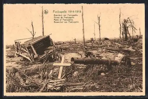 AK Poelcapelle, Ferme de Poelcapelle 1914-18