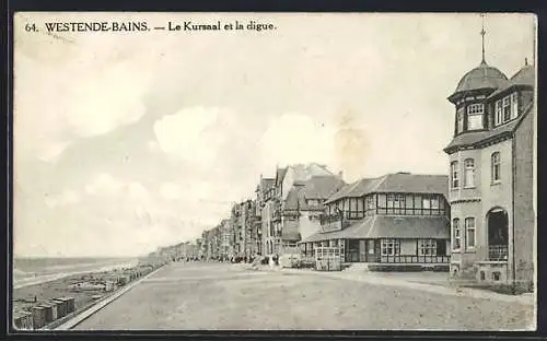 AK Westende-Bains, Le Kursaal et la digue