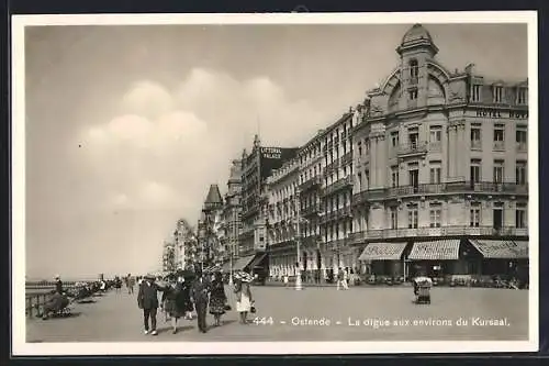 AK Ostende, La digue aux environs du Kursaal