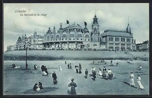 AK Ostende, Le Kursaal et la plage