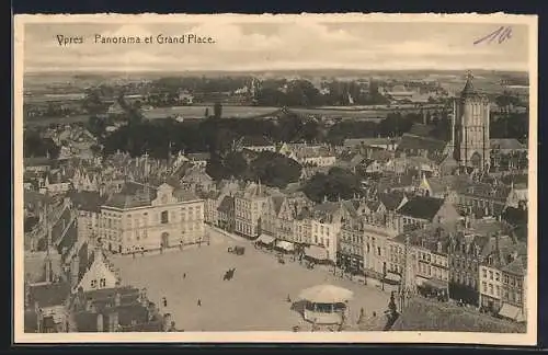 AK Ypres, Gesamtansicht mit Marktplatz