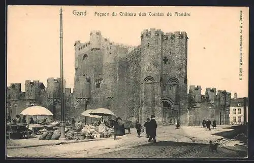 AK Gand, Facade du Château des Comtes de Flandre