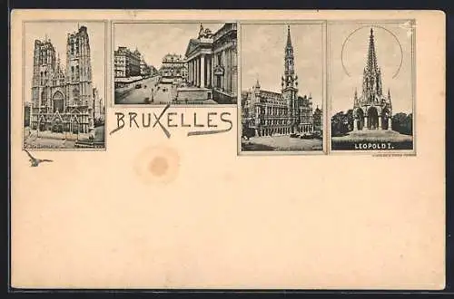 AK Bruxelles, Ste-Gudule, Boulevard Anspach, L`Hotel de Ville