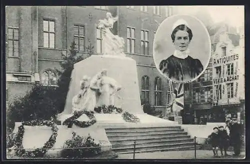 AK Bruxelles, Monument élevé à la mémoire de Miss Edith Cavell