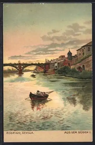 Lithographie Sevilla, vista generale