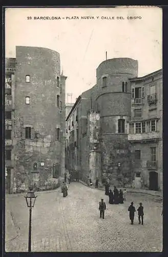 AK Barcelona, Plaza Nueva y Calle del Obispo