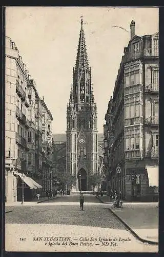 AK San Sebastian, Calle San Ignacio de Loyala e Iglesia del Buen Pastor