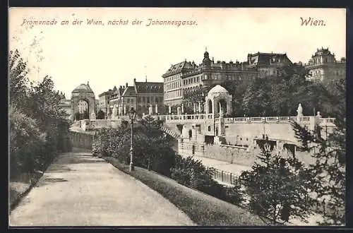 AK Wien, Promenade an der Wien, nächst der Johannesgasse