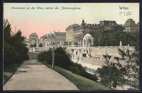 AK Wien, Promenade an der Wien, nächst der Johannesgasse